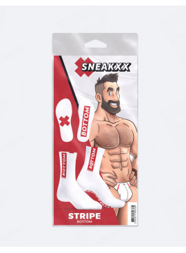 SneakXX Stripe Bottom Socken Weiß packaging