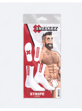 SneakXX Stripe Fisted Socken Weiß packaging