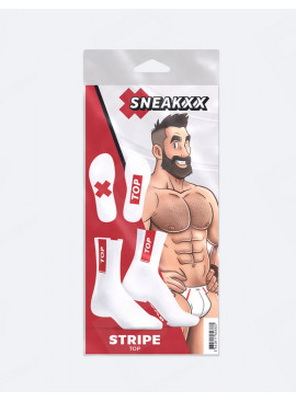 SneakXX Stripe Top Socken Weiß packaging