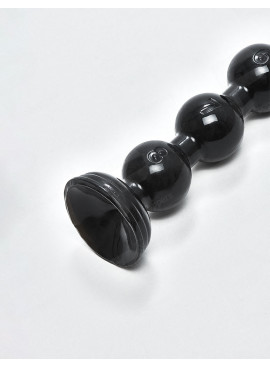 XL Dildo Beaded Hose Black 48 cm Hosed saugnapf