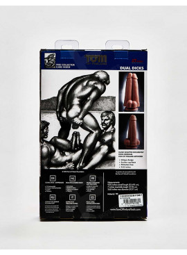 Tom of Finland Dual Dicks Dildo mit Saugnapf 23,5 cm hinter packaging
