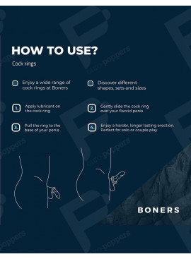 3er-Pack Silikon-Cockringe Boners Anleitung