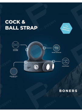 Verstellbarer Cockring und Ballstretcher S/M - Boners Material