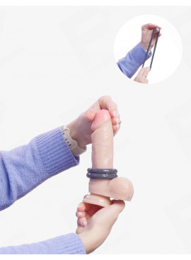 Doppelring Cockring aus Silikon Boners in Verwendung