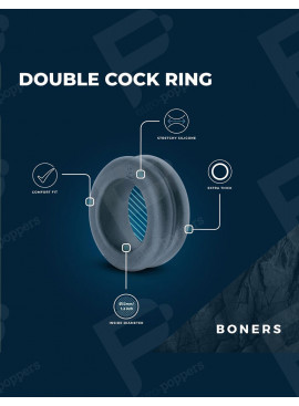 Doppelring Cockring aus Silikon Boners Nahaufnahme Material und Struktur