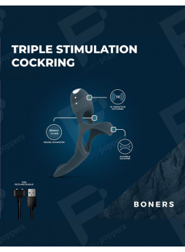 Vibrierender Penisring Triple Stimulation Boners Nahaufnahme Material und Struktur