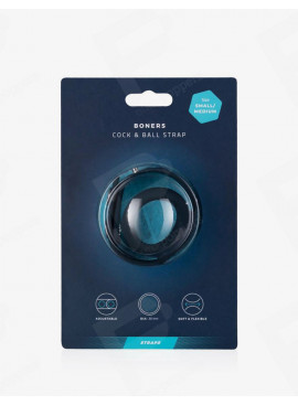 Hodentrenner in T-Form aus Silikon Boners in seiner Verpackung